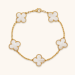 Leaf White 18K Gold Plated Layer Bracelet