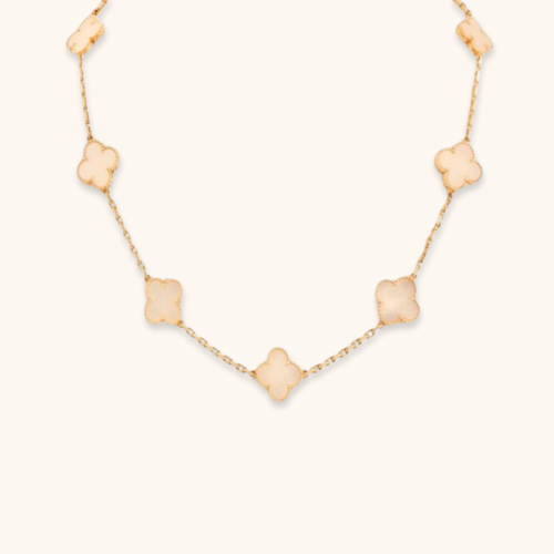 Kokila Gold Plated White Flower Chain