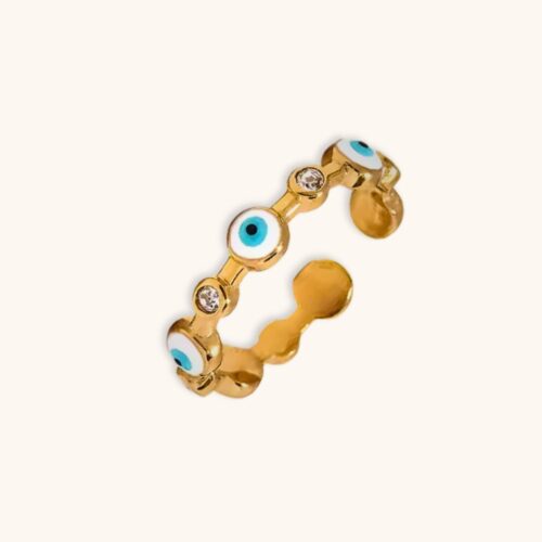 Emma evil eyes off 18K Gold Plated Ring