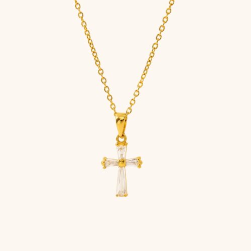 Celestial Cross 18K Gold Plated Pendant
